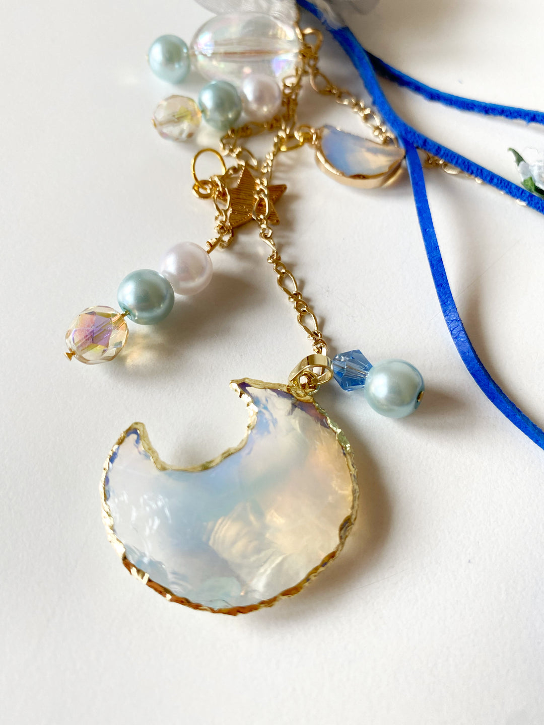 Moonlit Bloom Opalite Bag Charm | Only One Original Piece