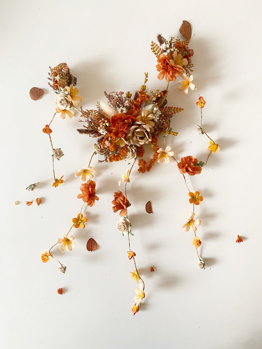 Fall Wedding Hair Vine with Cascading Veil