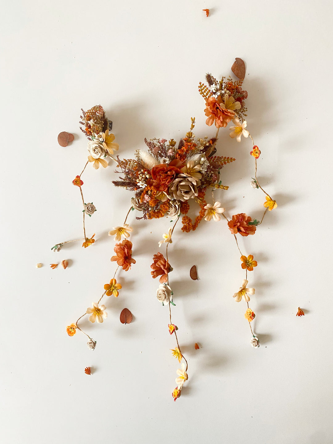 Fall Wedding Hair Vine with Cascading Veil