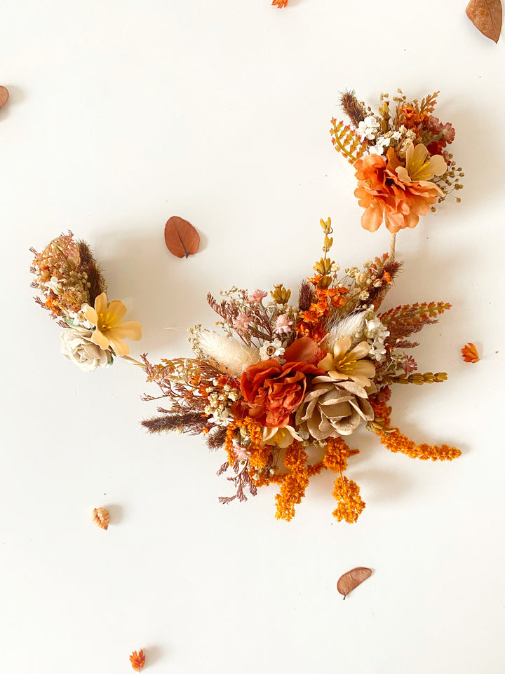Fall Wedding Hair Vine with Cascading Veil