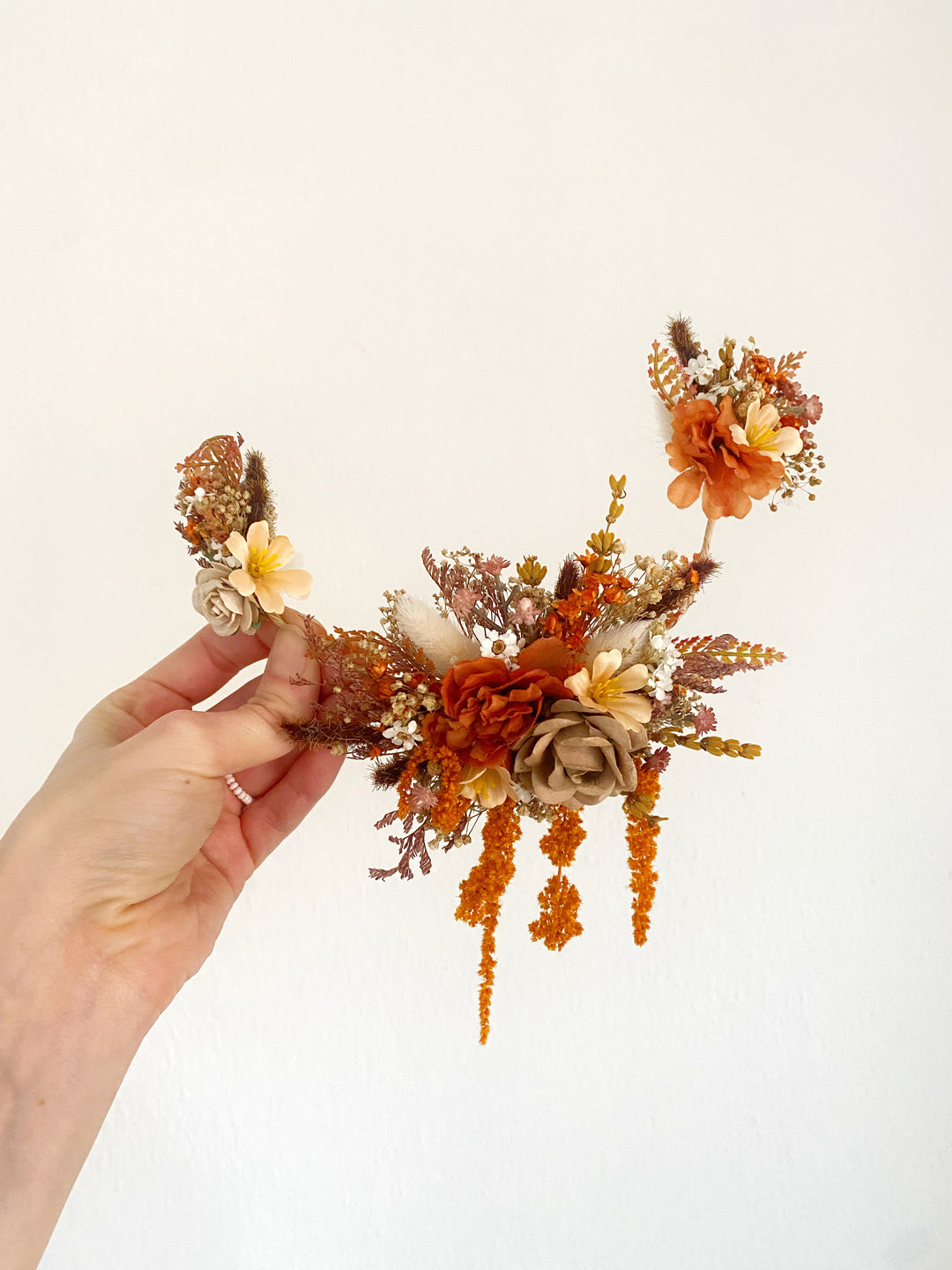 Fall Wedding Hair Vine with Cascading Veil