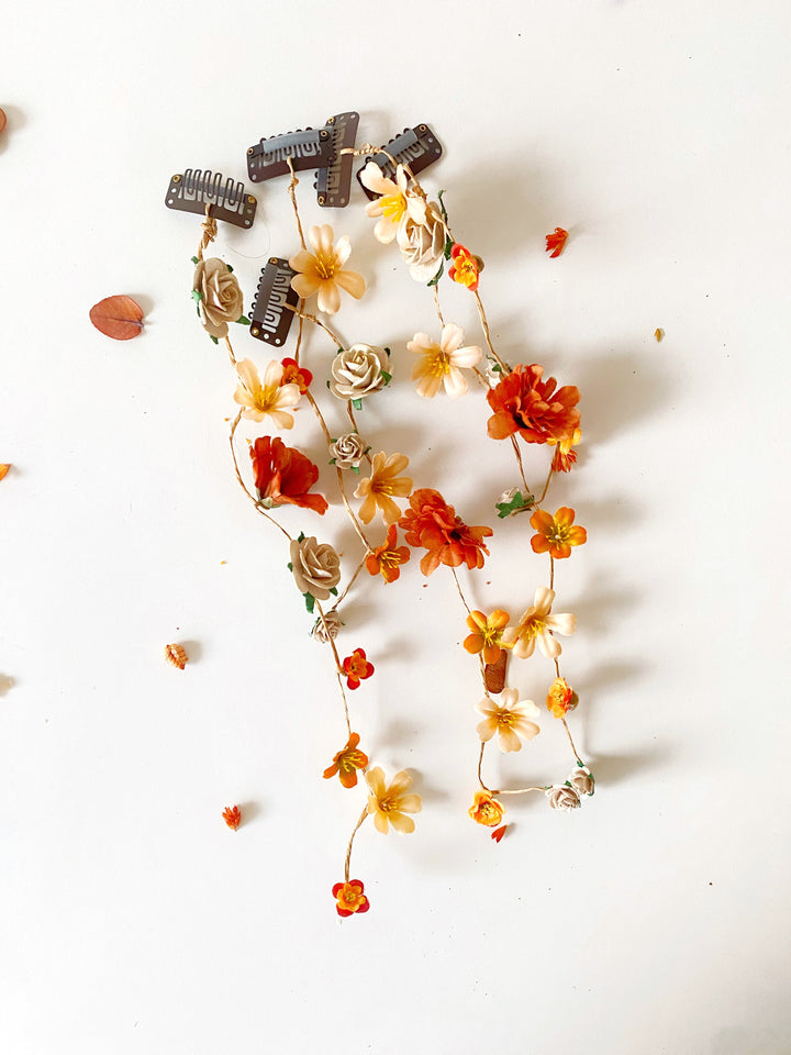 Fall Wedding Hair Vine with Cascading Veil