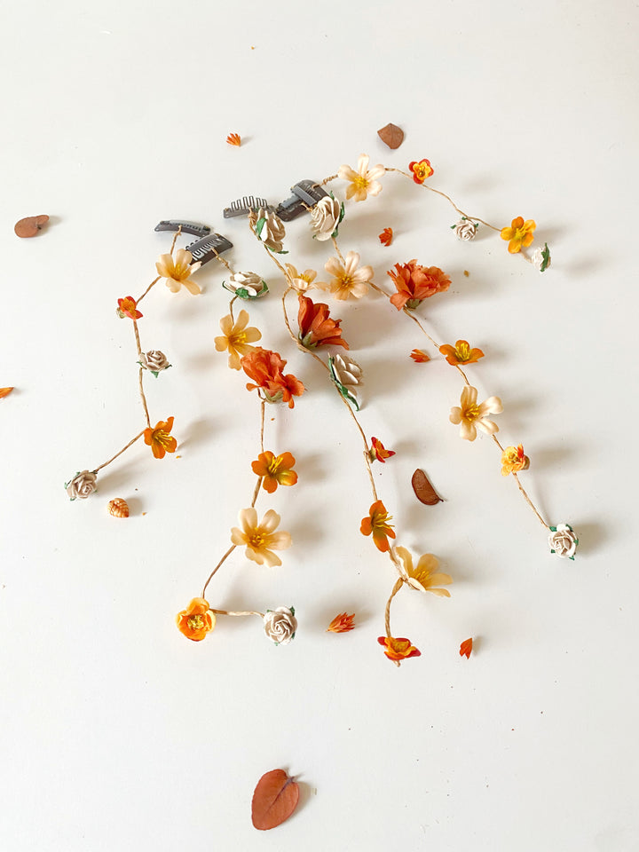 Fall Wedding Hair Vine with Cascading Veil