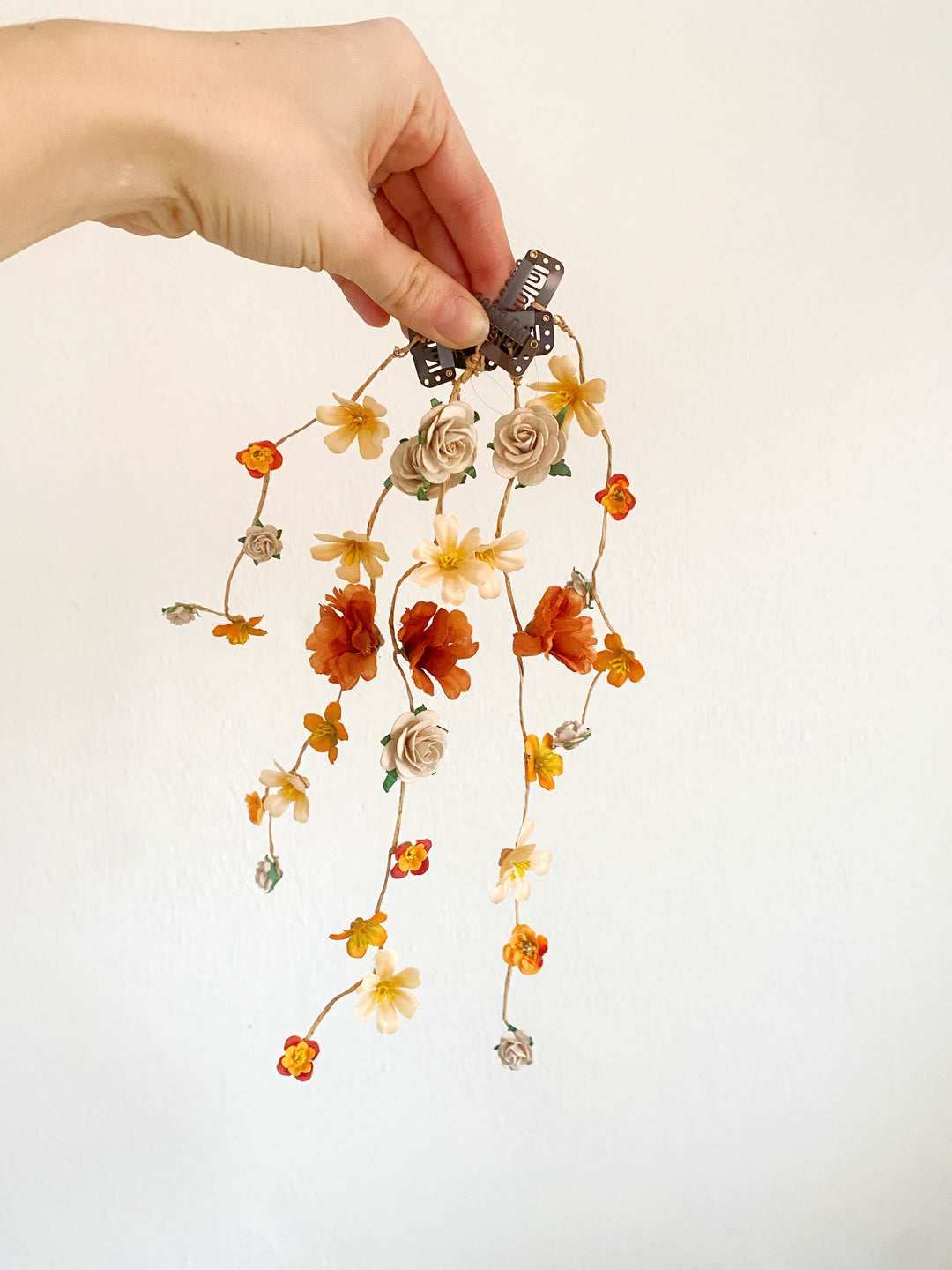 Fall Wedding Hair Vine with Cascading Veil