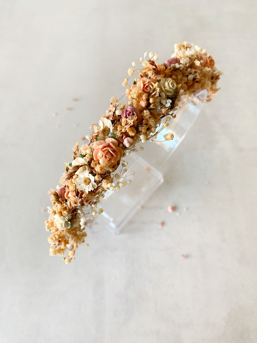 Blush and Apricot Floral Headband | Full Floral Design