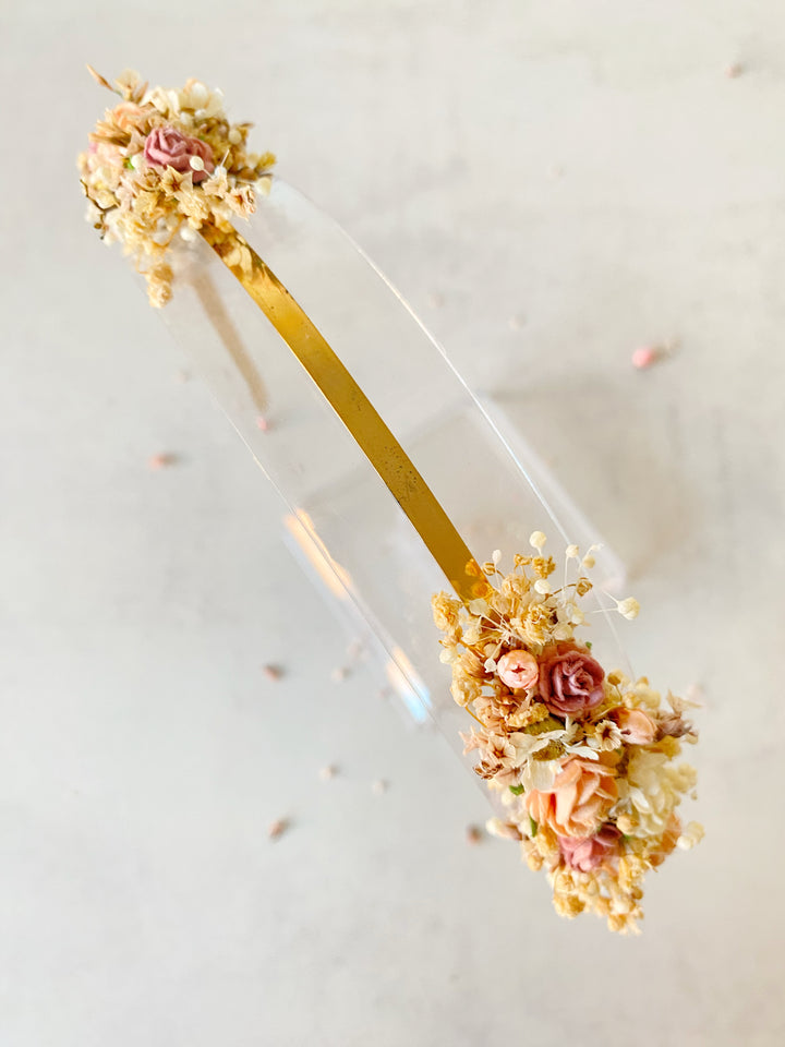 Blush and Apricot Floral Headband | Two Side Design