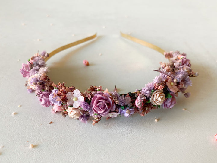 Lavender & Blush Floral Headband | Full Floral Design