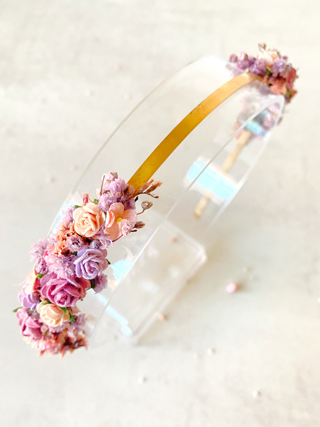 Lavender and Blush Floral Headband | Two Side Design