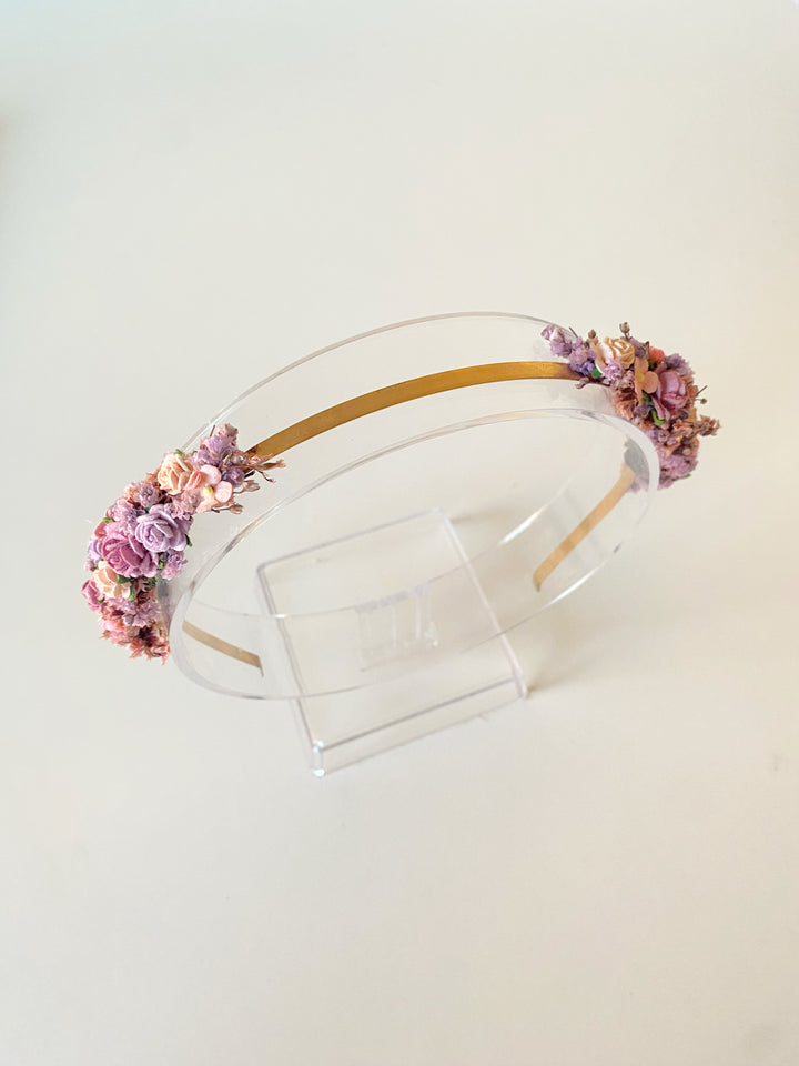 Lavender and Blush Floral Headband | Two Side Design
