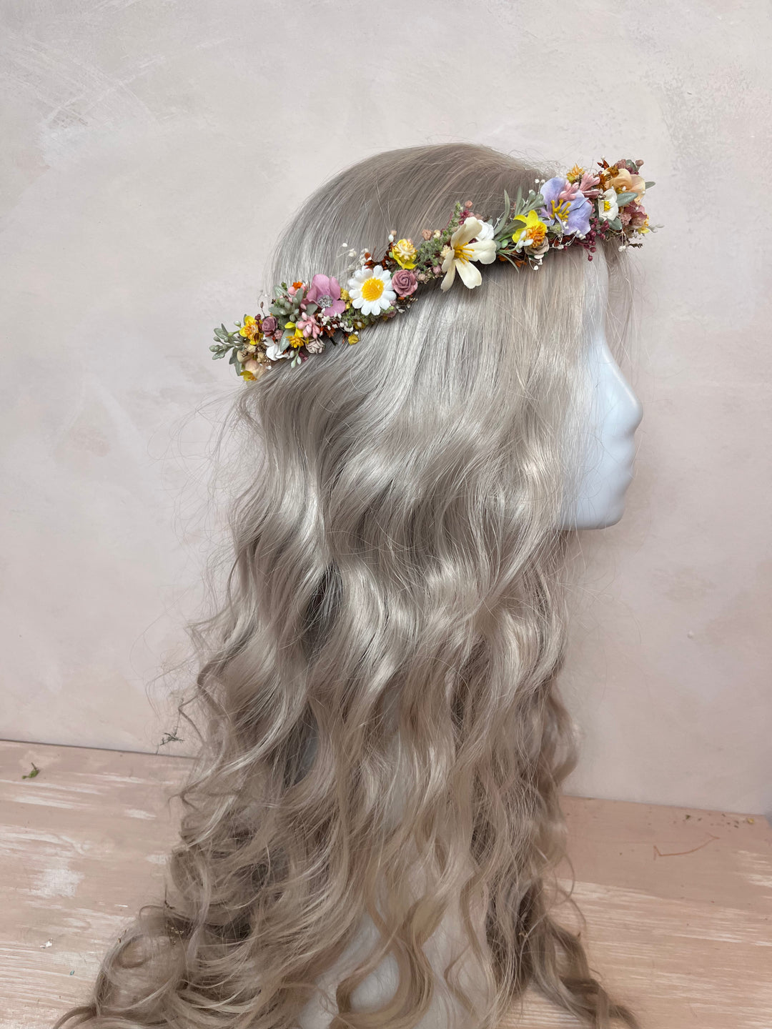 Pastel Flower Wedding Wreath | Bridal Flower Crown