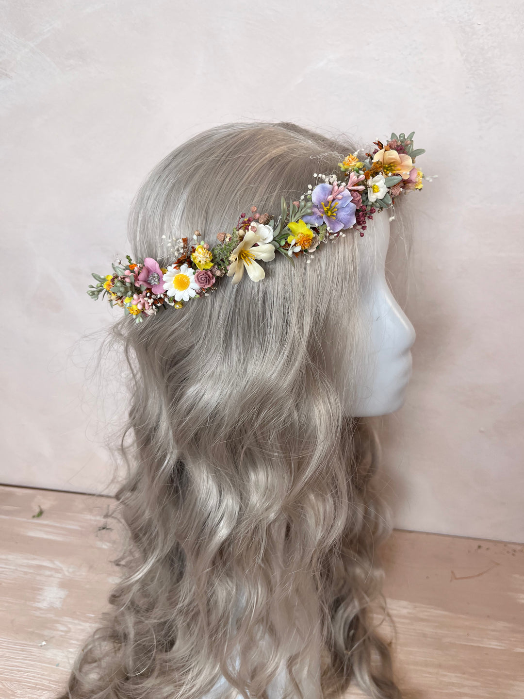 Pastel Flower Wedding Wreath | Bridal Flower Crown