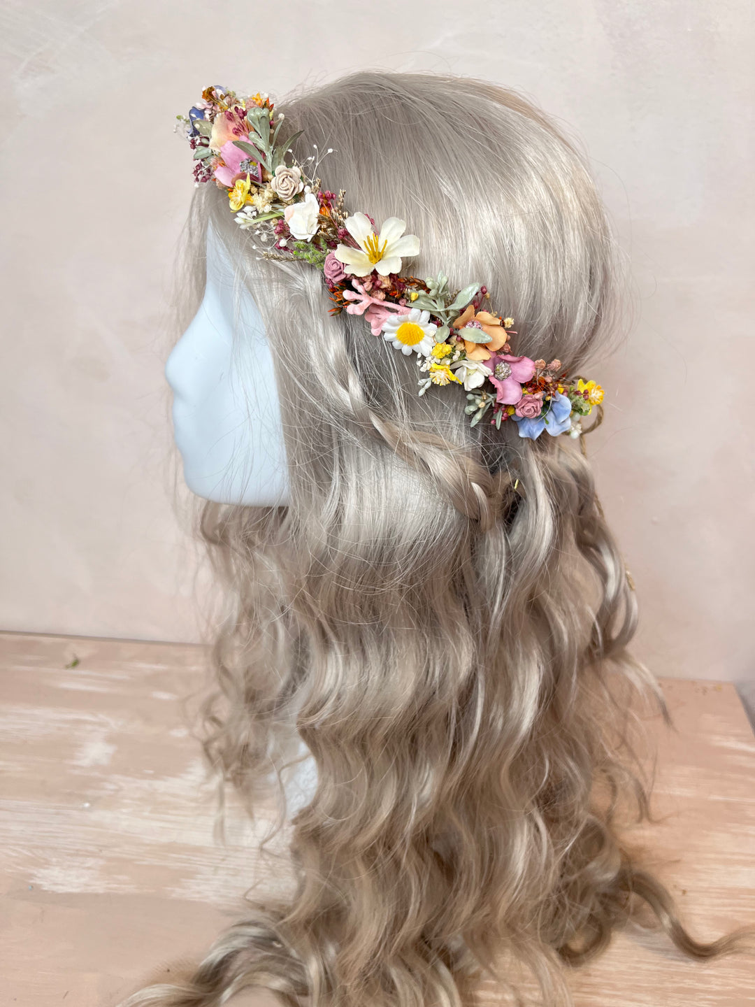 Pastel Flower Wedding Wreath | Bridal Flower Crown