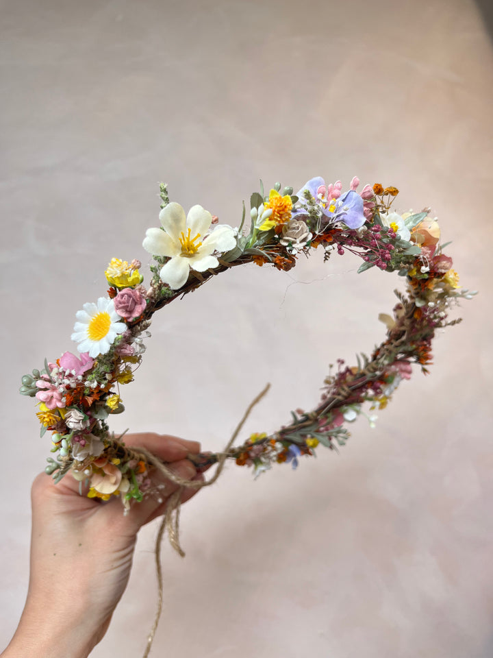 Pastel Flower Wedding Wreath | Bridal Flower Crown