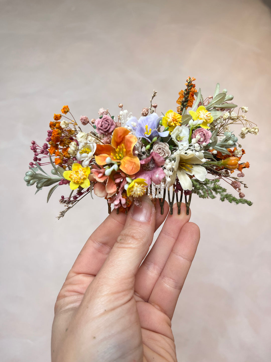 Pastel Flower Wedding Hair Comb | Bridal Hair Accessory