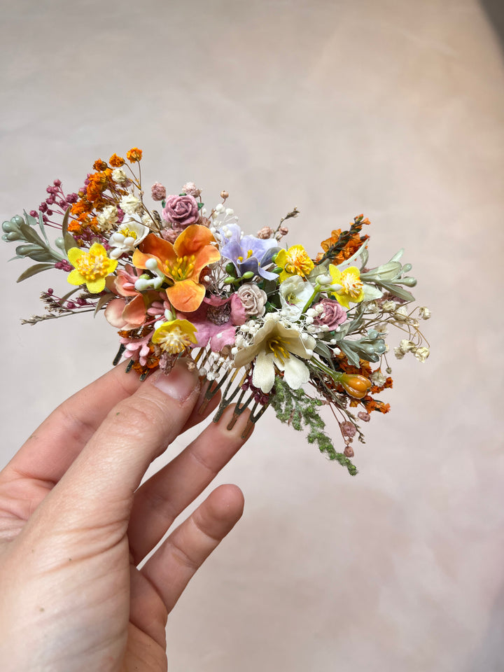 Pastel Flower Wedding Hair Comb | Bridal Hair Accessory