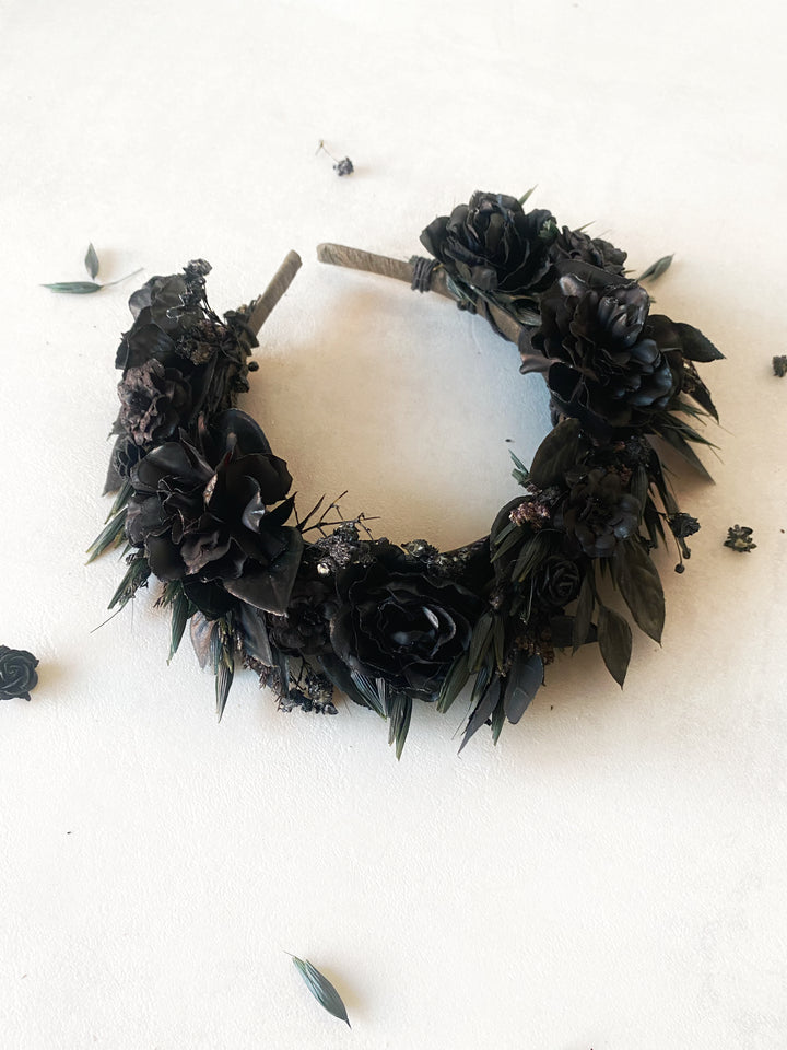 Black Floral Headband | Black Collection