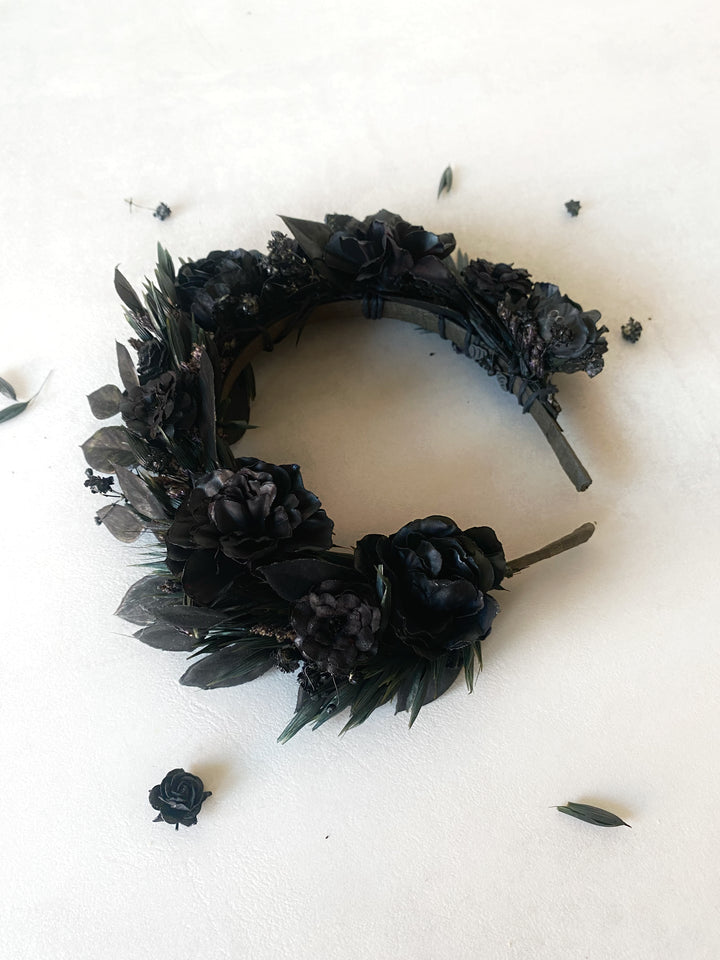 Black Floral Headband | Black Collection