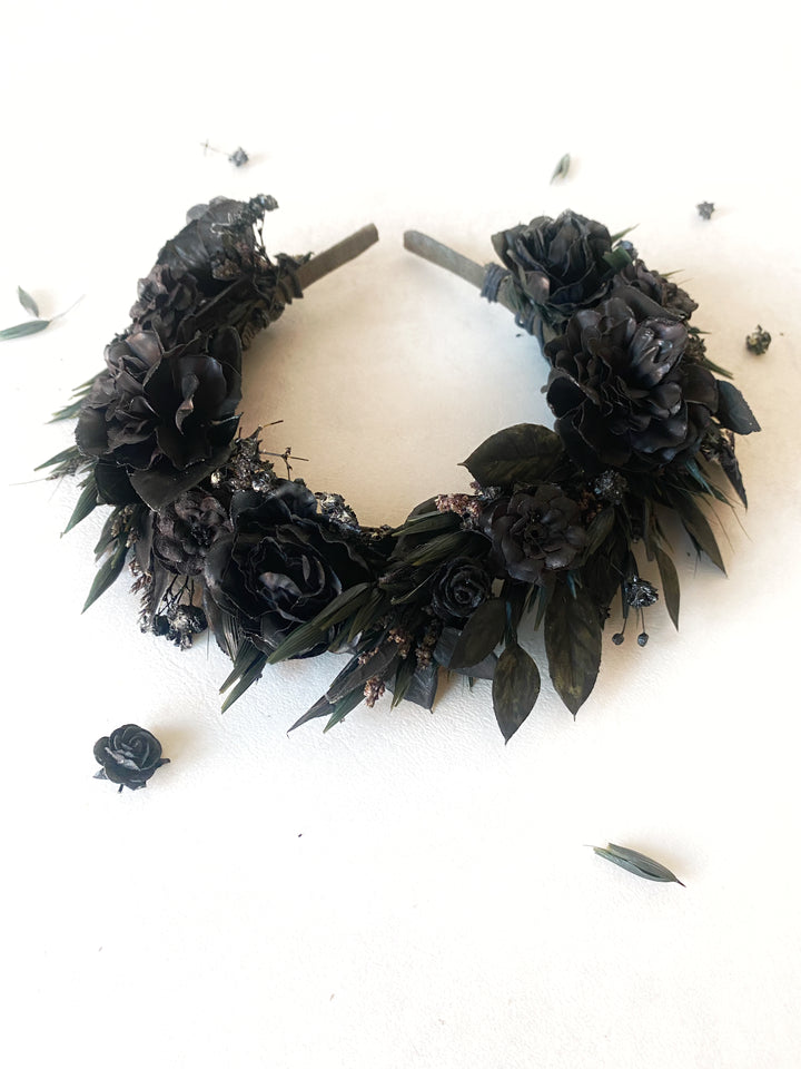 Black Floral Headband | Black Collection