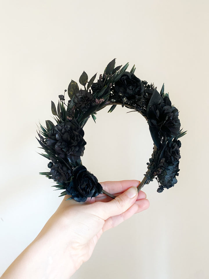 Black Floral Headband | Black Collection