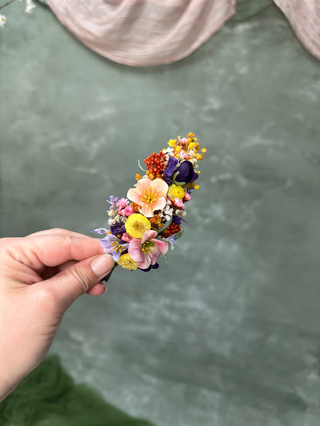 Wildflower Meadow Hair Headband with Meadow Flowers