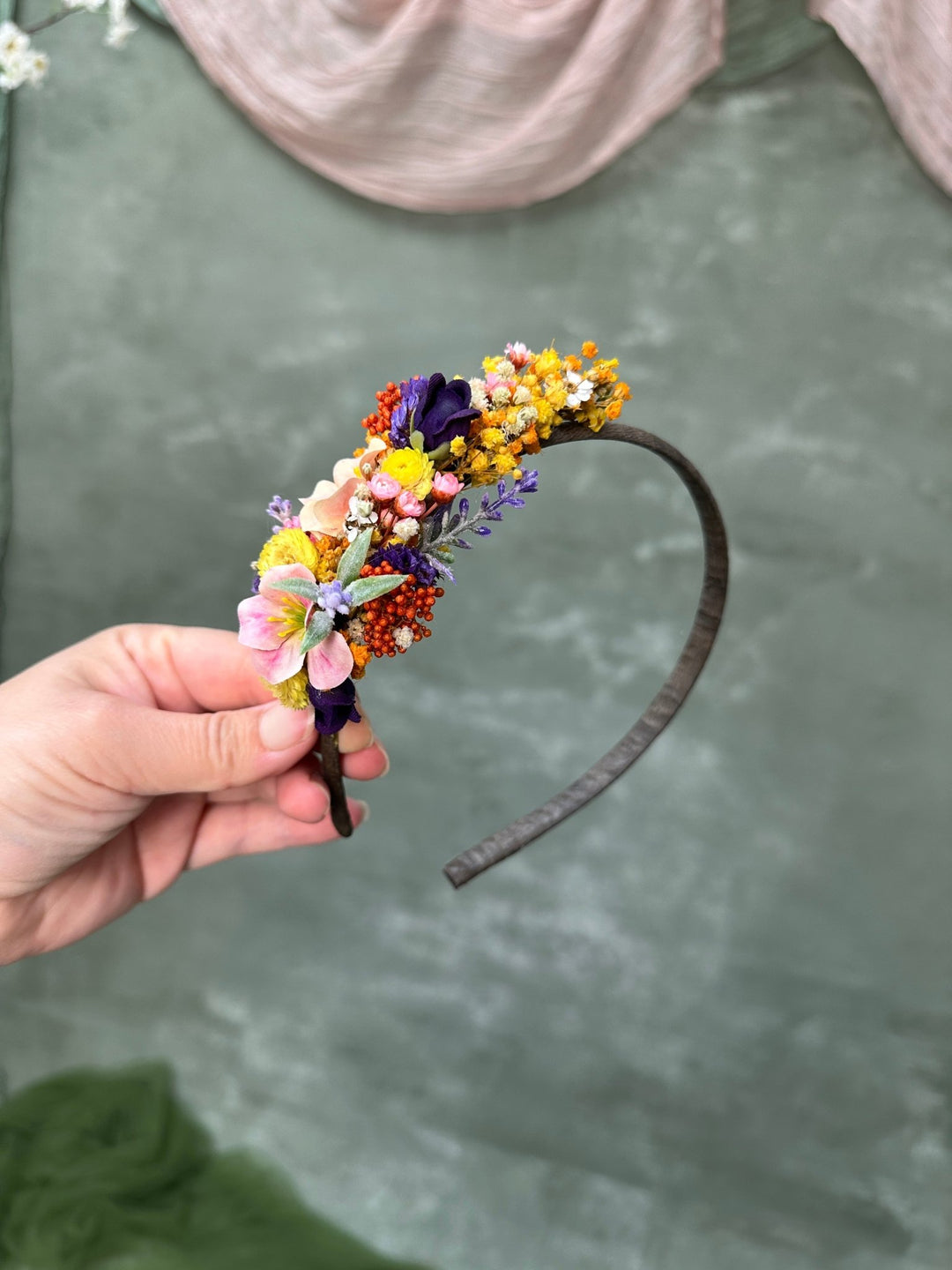 Wildflower Meadow Hair Headband with Meadow Flowers