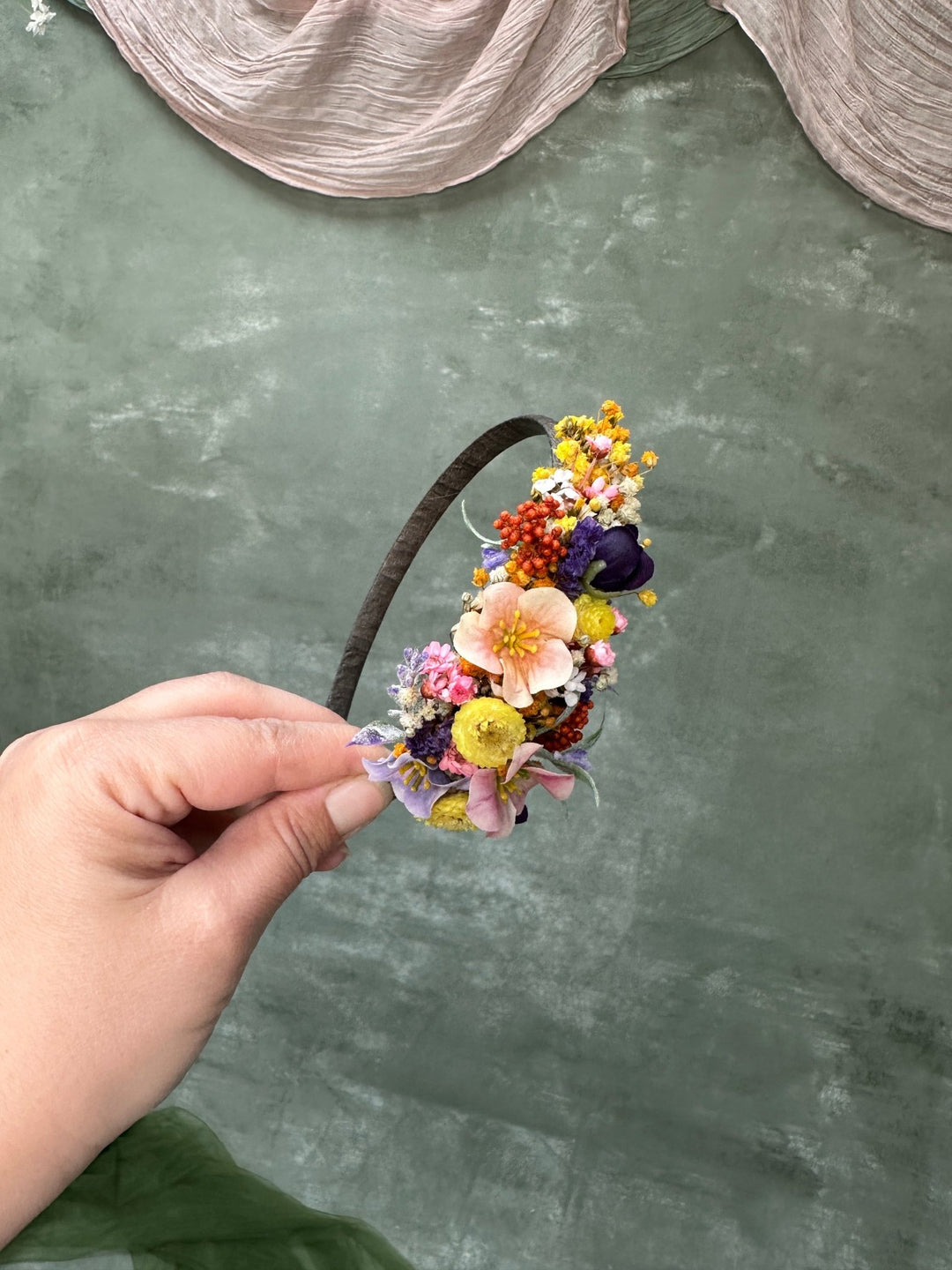 Wildflower Meadow Hair Headband with Meadow Flowers
