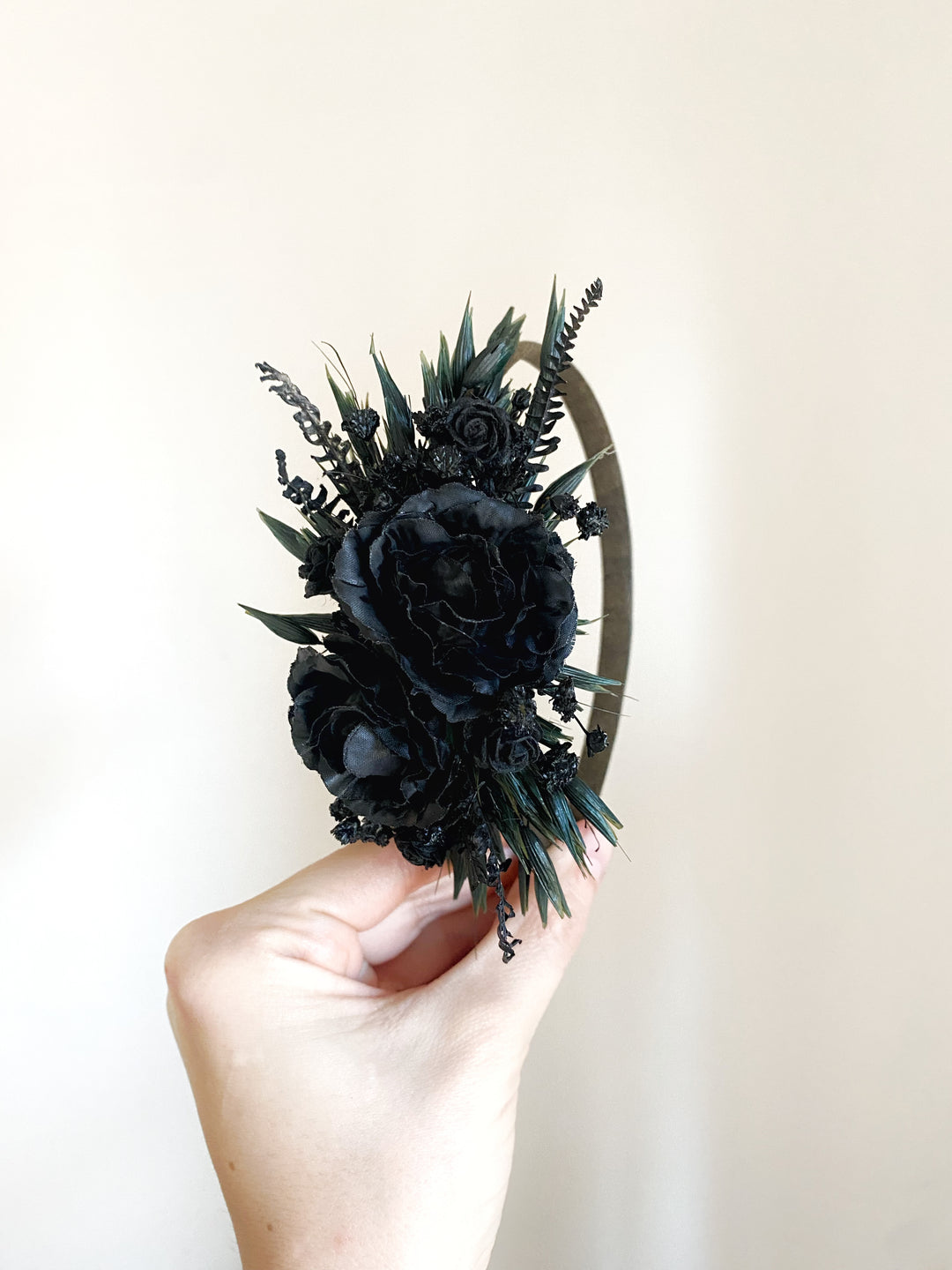Black Rose Side Headband | Black Collection