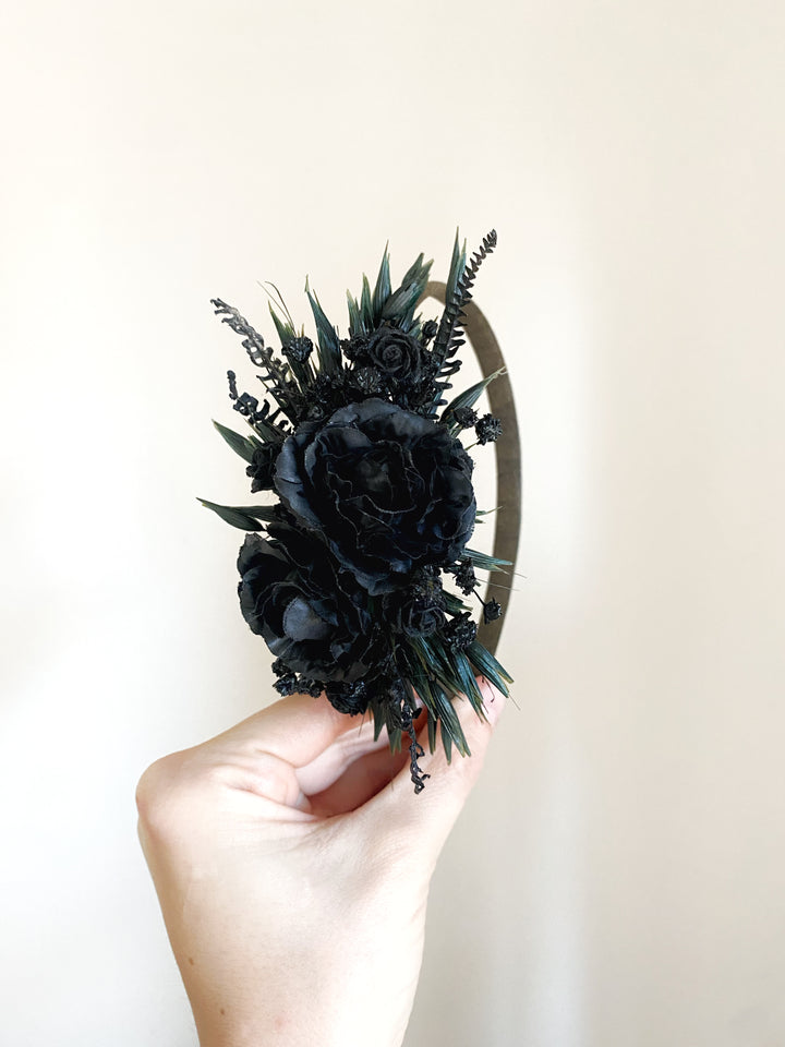 Black Rose Side Headband | Black Collection
