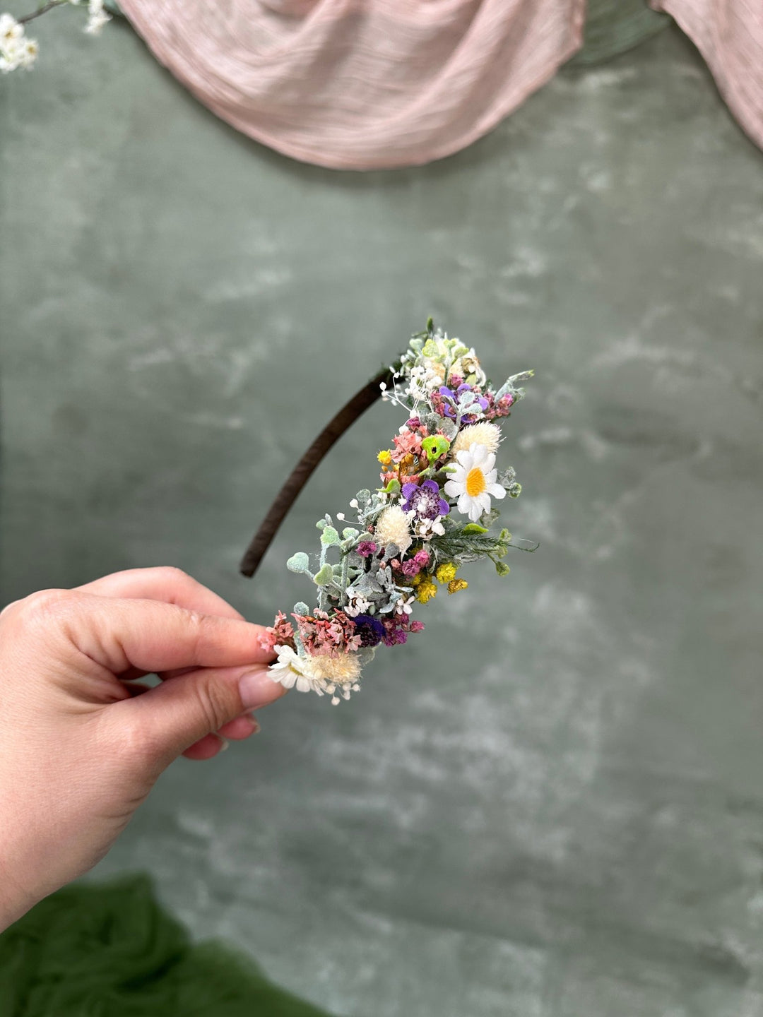 Daisy Lavender Wildflower Hair Headband: Our Bestseller Design – handmade floral hair accessory by magaela