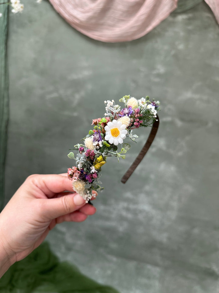 Daisy Lavender Wildflower Hair Headband: Our Bestseller Design – handmade floral hair accessory by magaela