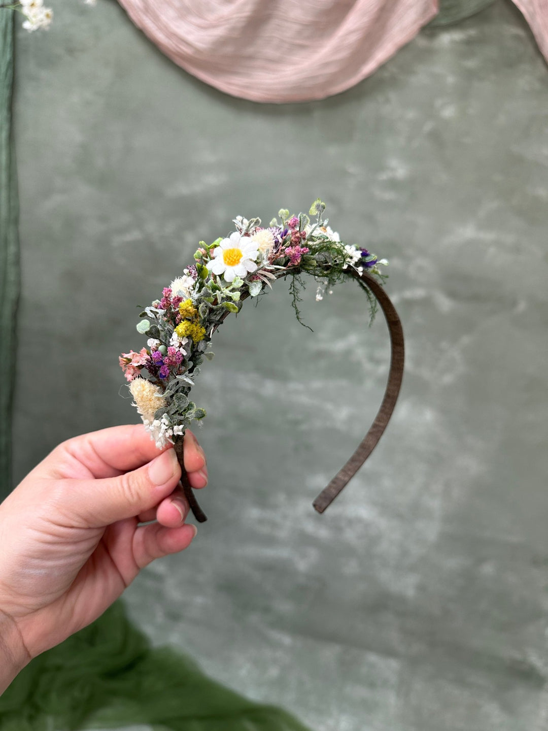 Daisy Lavender Wildflower Hair Headband: Our Bestseller Design – handmade floral hair accessory by magaela