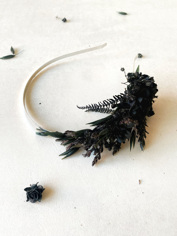 Black Dahlia Side Headband | Black Collection