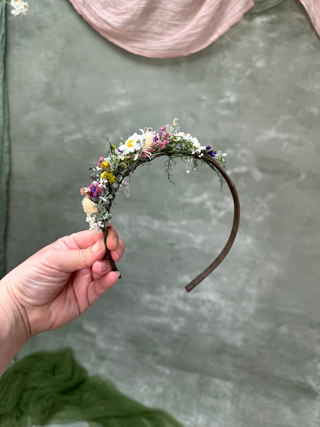 Daisy Lavender Wildflower Hair Headband: Our Bestseller Design – handmade floral hair accessory by magaela