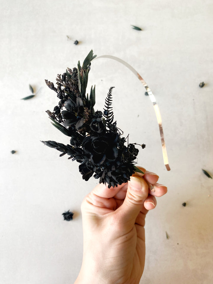 Black Dahlia Side Headband | Black Collection