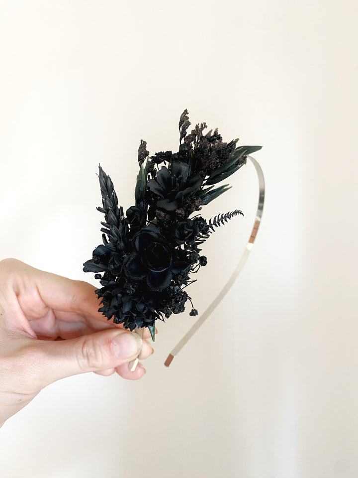 Black Dahlia Side Headband | Black Collection