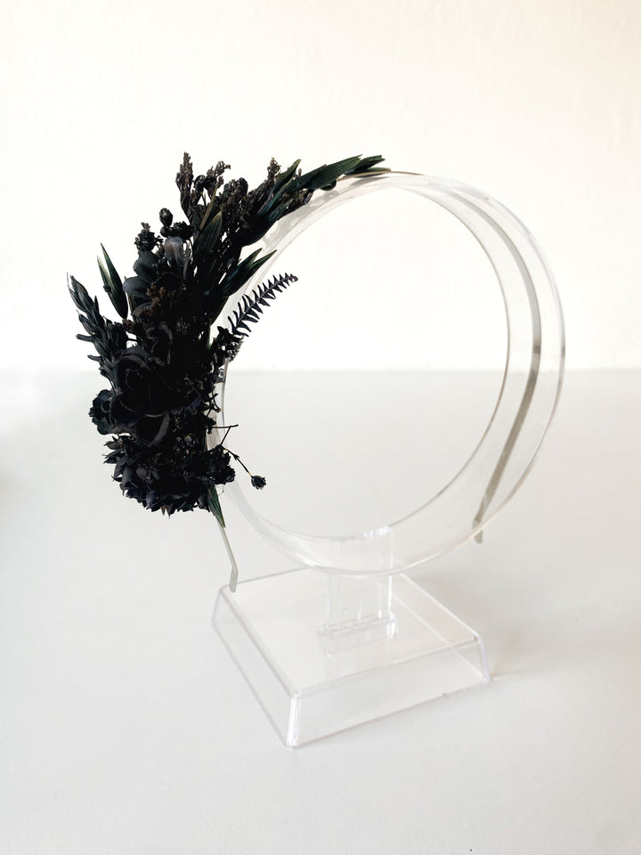 Black Dahlia Side Headband | Black Collection