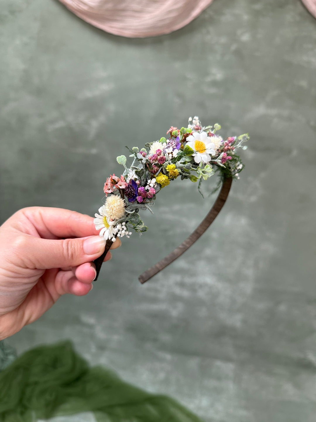 Daisy Lavender Wildflower Hair Headband: Our Bestseller Design – handmade floral hair accessory by magaela