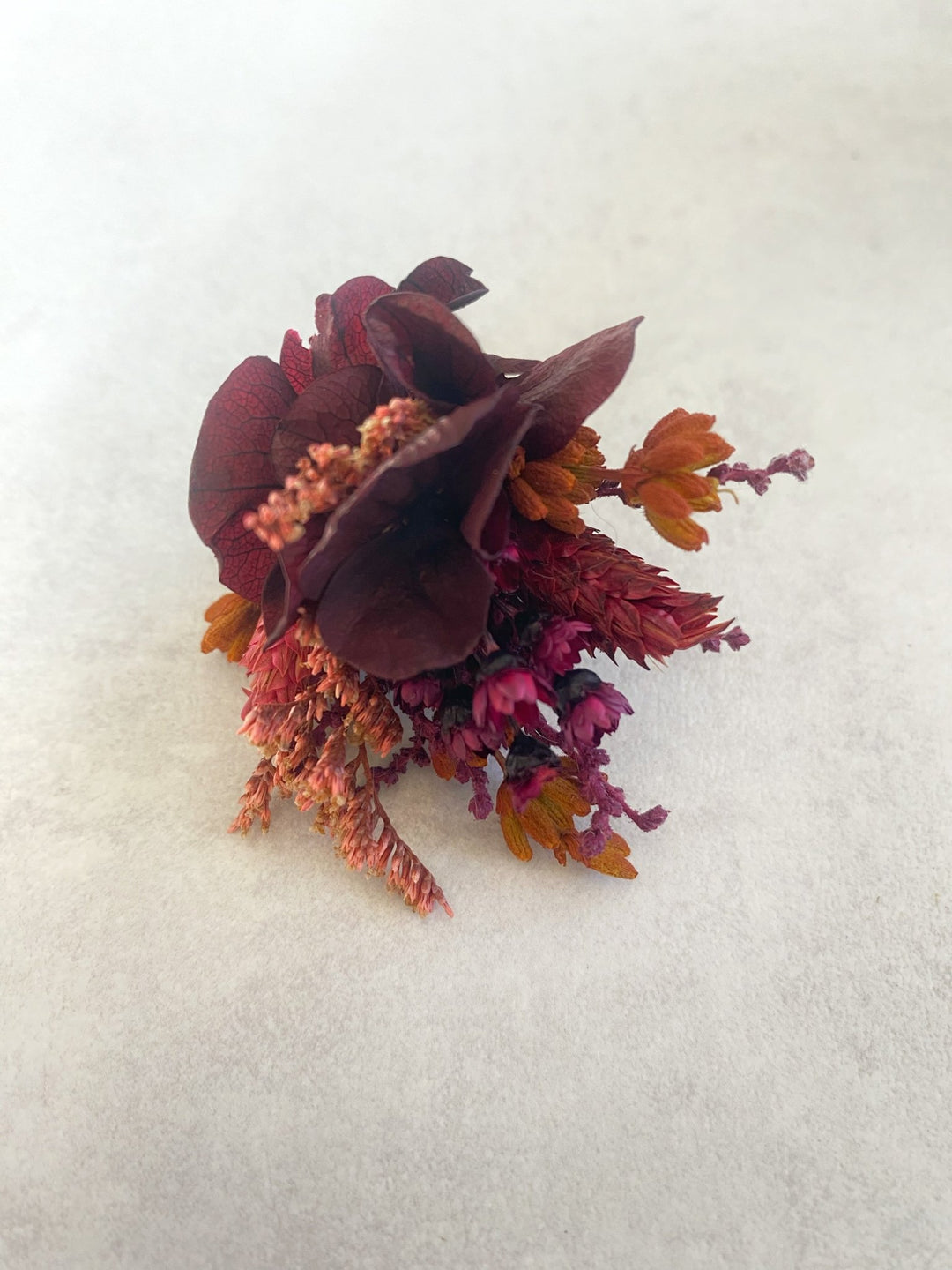 Burgundy Hydrangea Flower Ring | Adjustable Natural Bridal Ring – handmade floral hair accessory by magaela