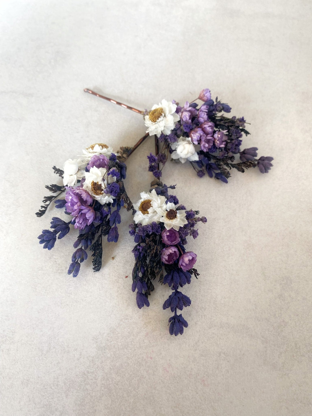 Lavender and White Gixie Flower Bobby Pins | Bridal Hair Accessory – handmade floral hair accessory by magaela