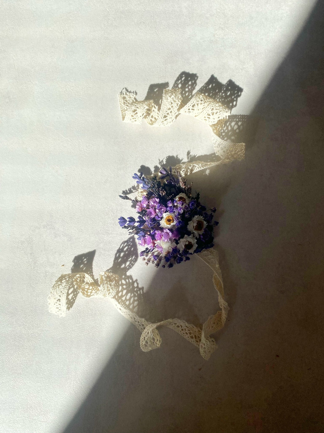 Lavender and White Gixie Wrist Corsage Bracelet | Bridal Accessory – handmade floral hair accessory by magaela
