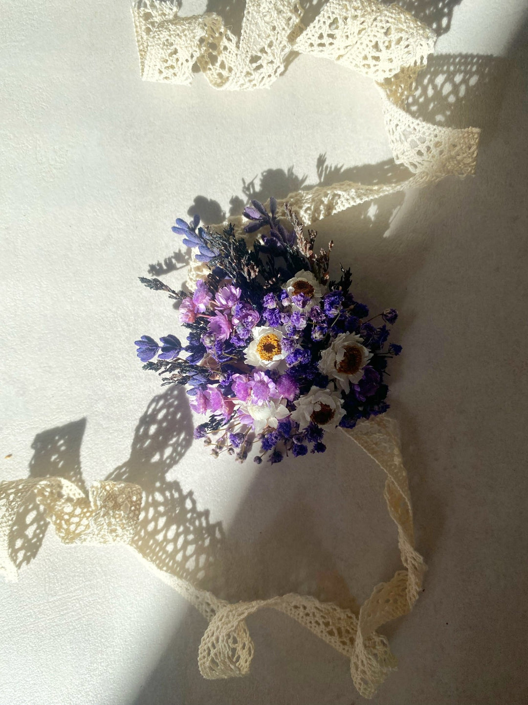 Lavender and White Gixie Wrist Corsage Bracelet | Bridal Accessory – handmade floral hair accessory by magaela