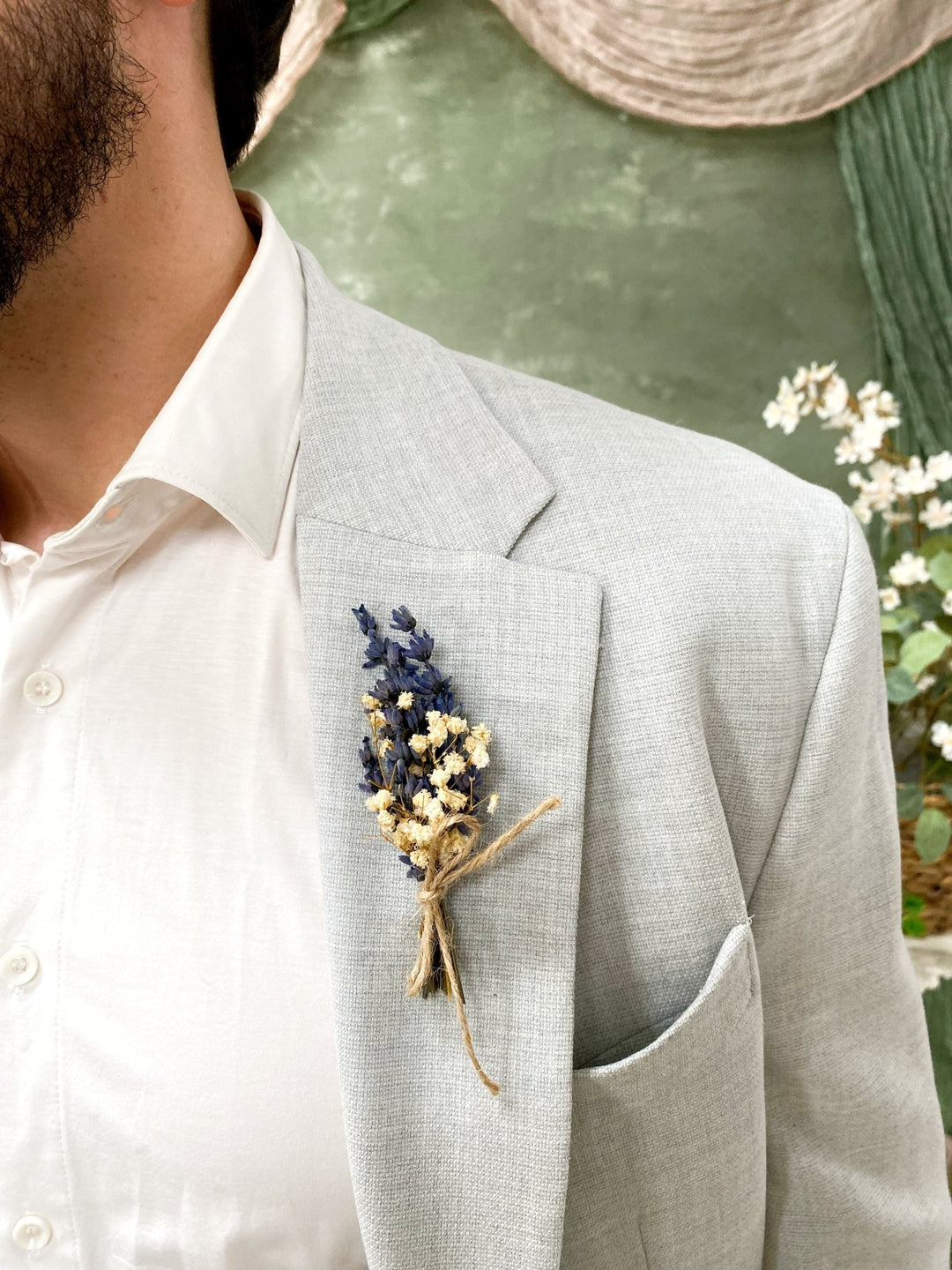 Lavender Boutonniere: Natural Provence Wedding Groom Buttonhole – handmade floral hair accessory by magaela
