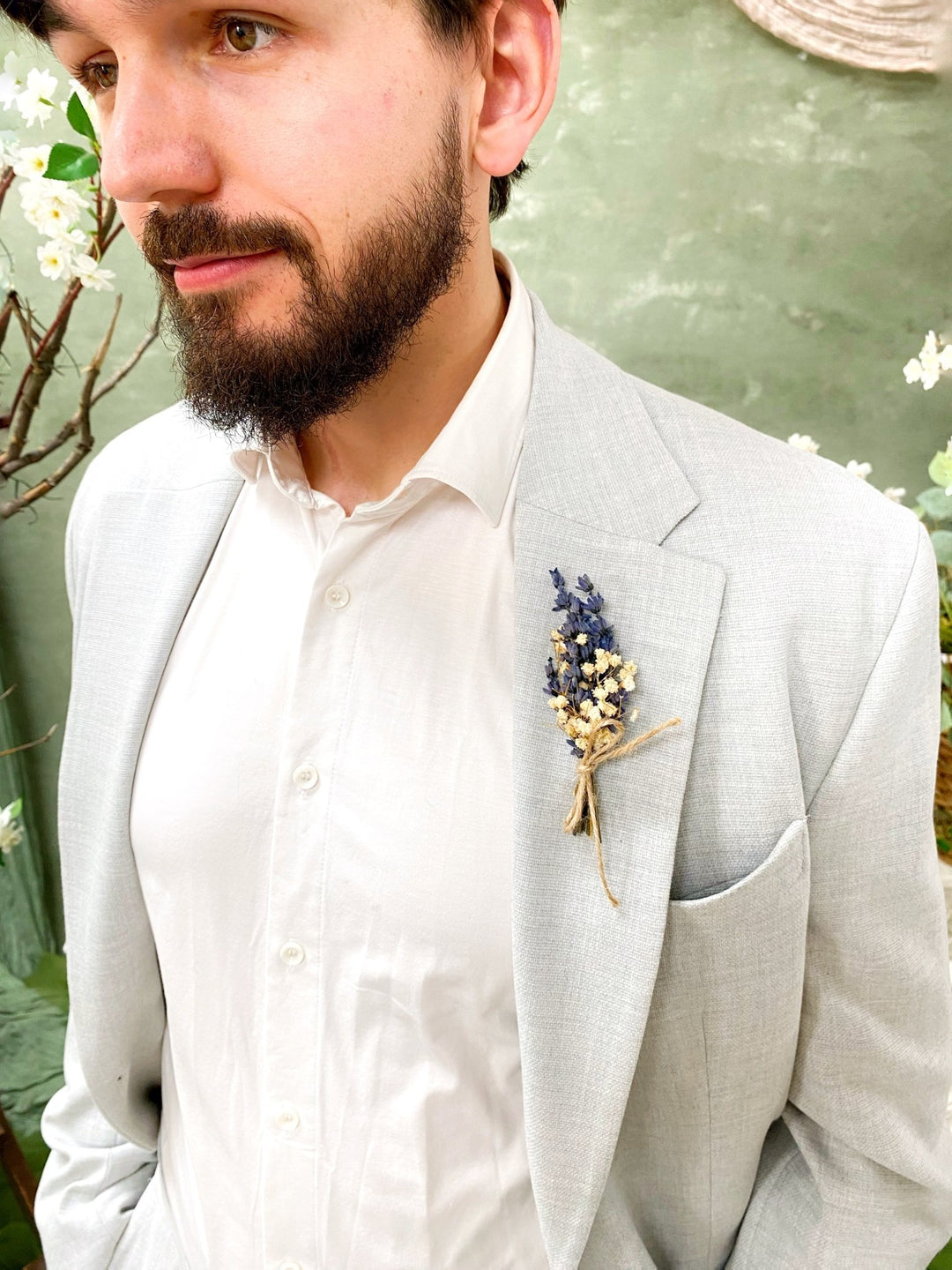 Lavender Boutonniere: Natural Provence Wedding Groom Buttonhole – handmade floral hair accessory by magaela