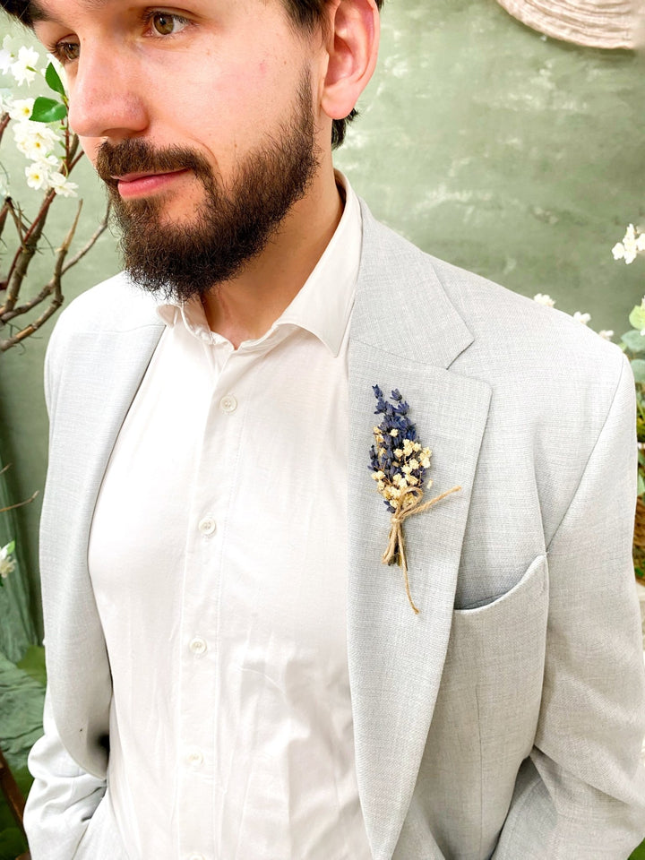 Lavender Boutonniere: Natural Provence Wedding Groom Buttonhole – handmade floral hair accessory by magaela