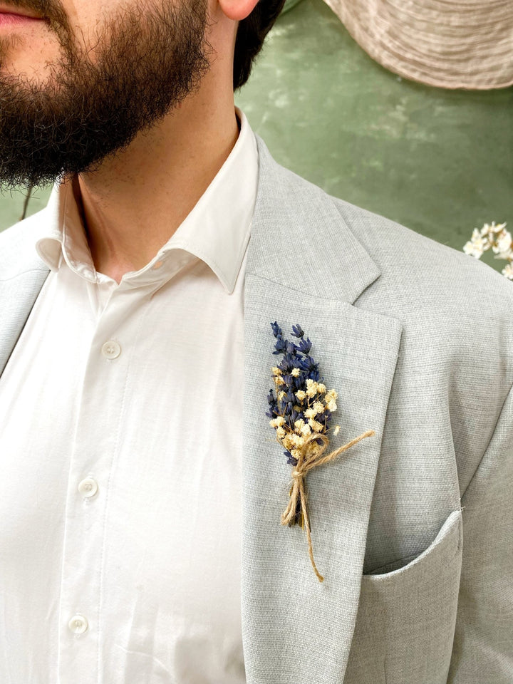 Lavender Boutonniere: Natural Provence Wedding Groom Buttonhole – handmade floral hair accessory by magaela
