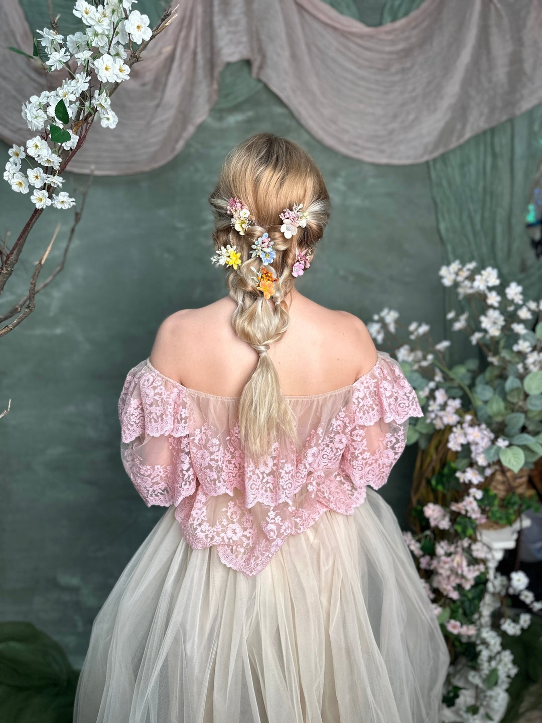 Pastel Flower Hair Pins: Boho Wedding Hair Accessories – handmade floral hair accessory by magaela