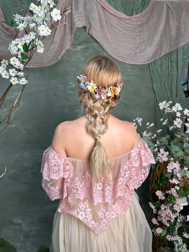Pastel Flower Hair Pins: Boho Wedding Hair Accessories – handmade floral hair accessory by magaela