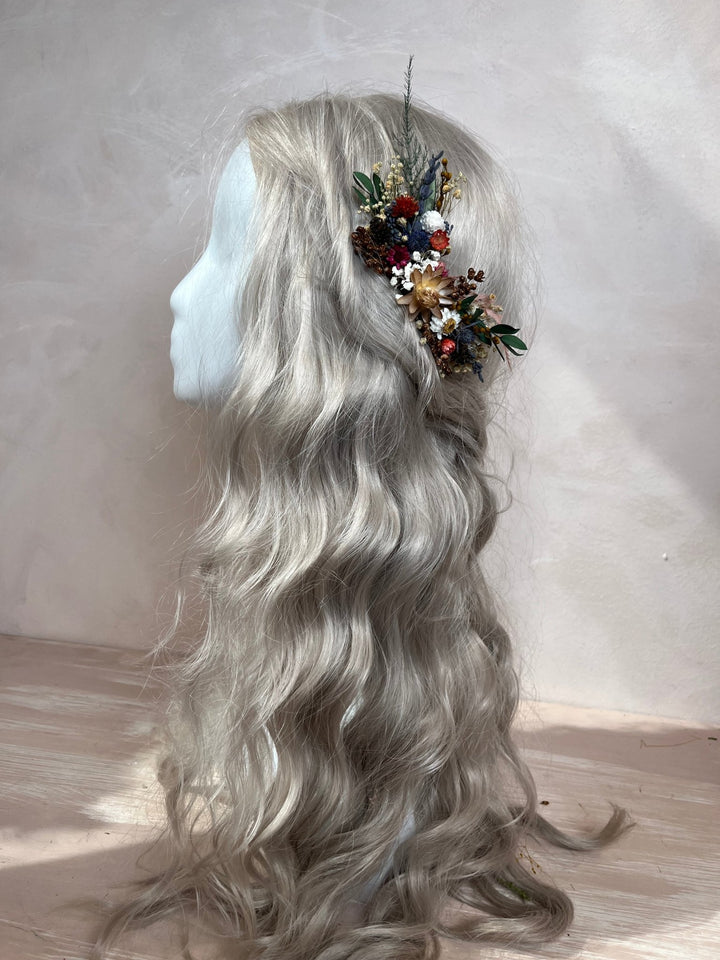 Autumn Bloom Dried Flower Hair Comb | Flower Bridal Hair Comb – handmade floral hair accessory by magaela