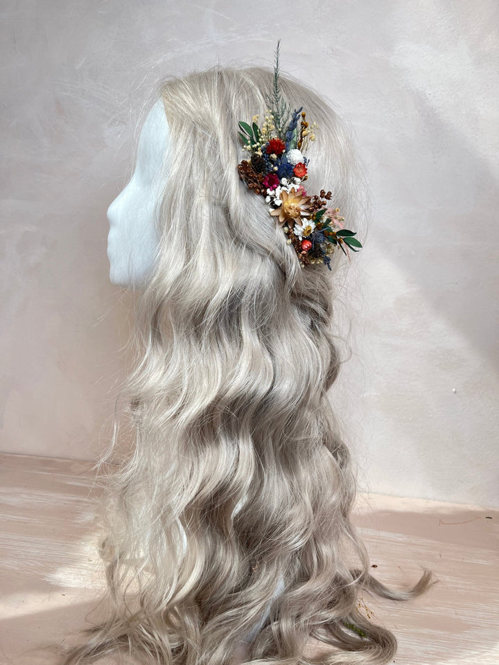 Autumn Bloom Dried Flower Hair Comb | Flower Bridal Hair Comb – handmade floral hair accessory by magaela