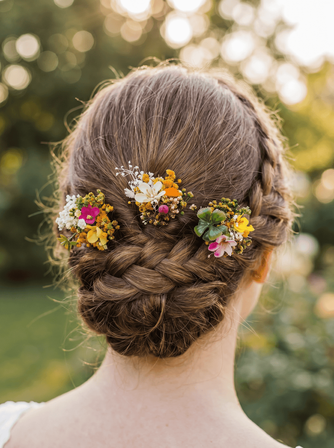 Meadow Flower Hair Pins: Bridal Wildflower Hair Accessories – handmade floral hair accessory by magaela